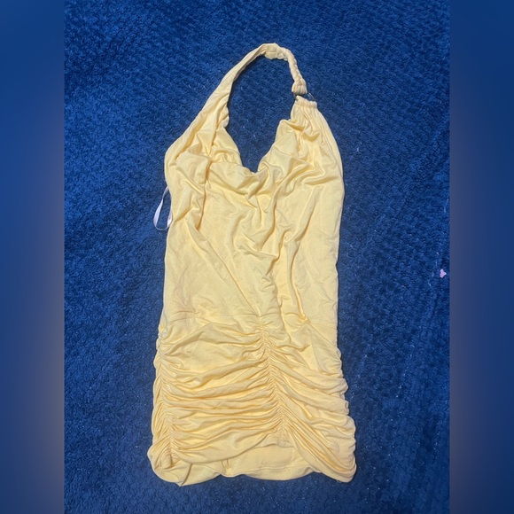 Sky Halter Top Yellow Dress Size XS - Picture 1 of 4